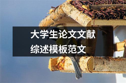 大学生论文文献综述模板范文